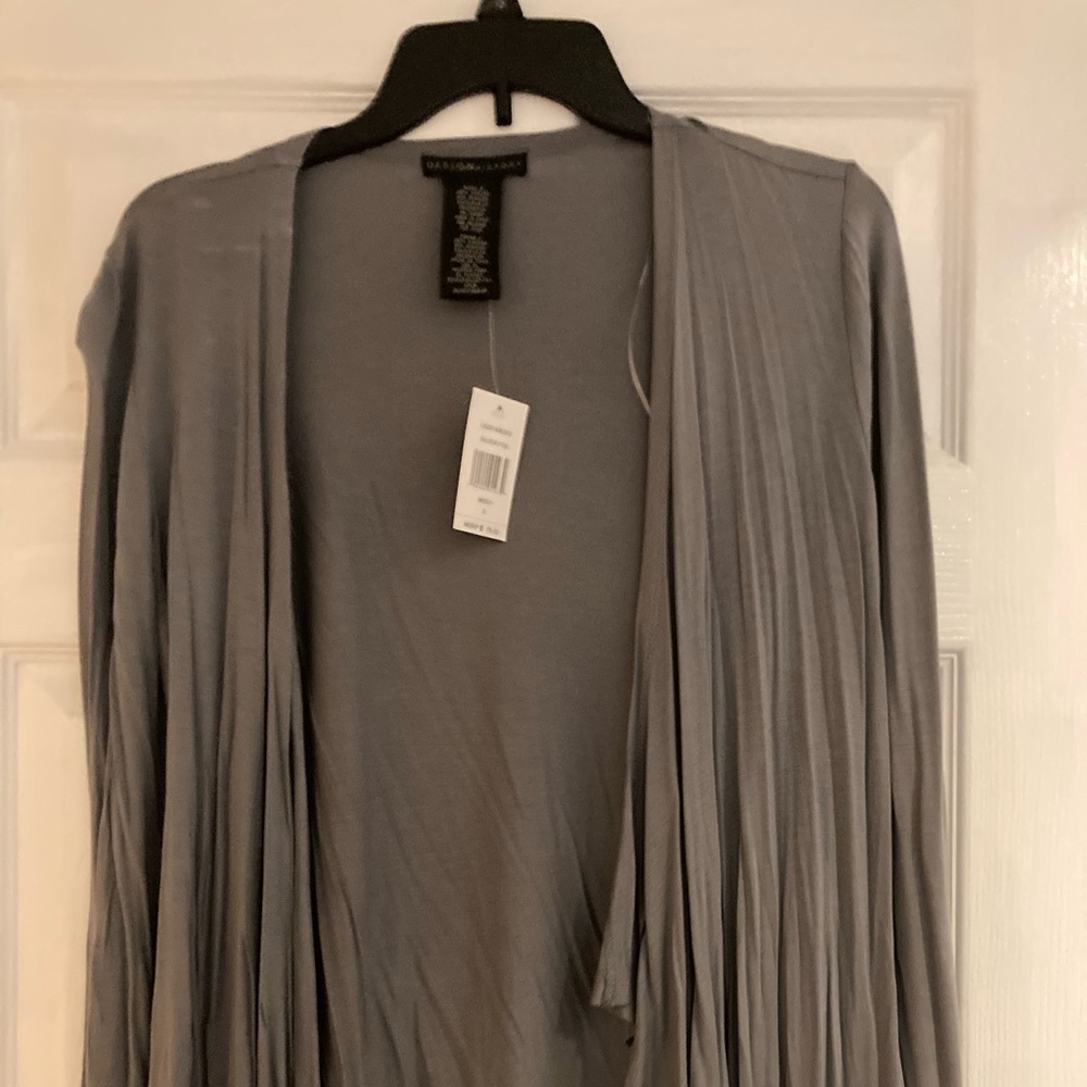 Gray open sweater